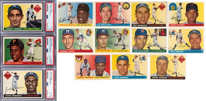 1955 Topps Baseball Complete Set (206) Featuring PSA/SGC-Graded Examples Including Aaron, Koufax & Clemente!
